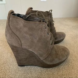 Gray Jessica Simpson lace up Wedges